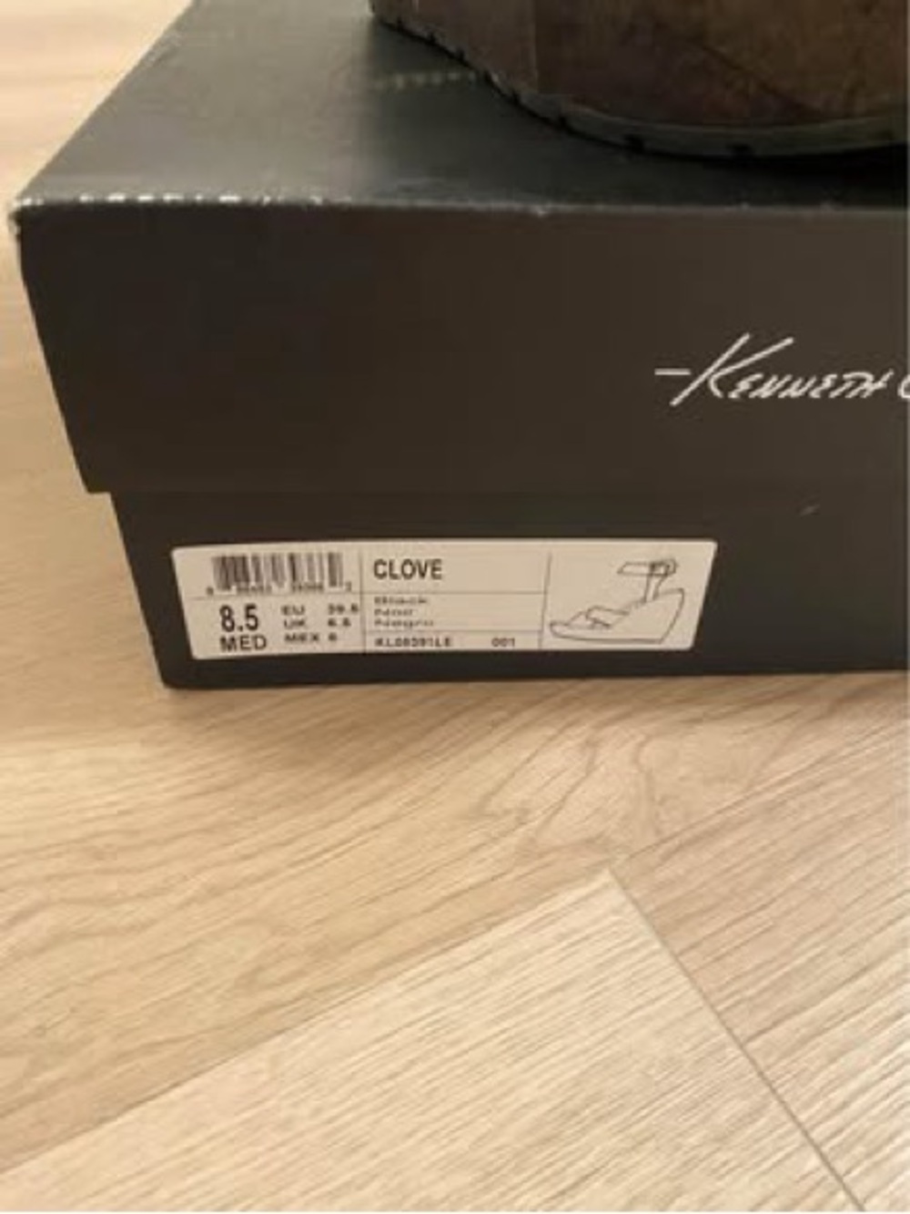 Kenneth Cole Black Leather Crossover Wedge Sandals - Picture 5 of 7